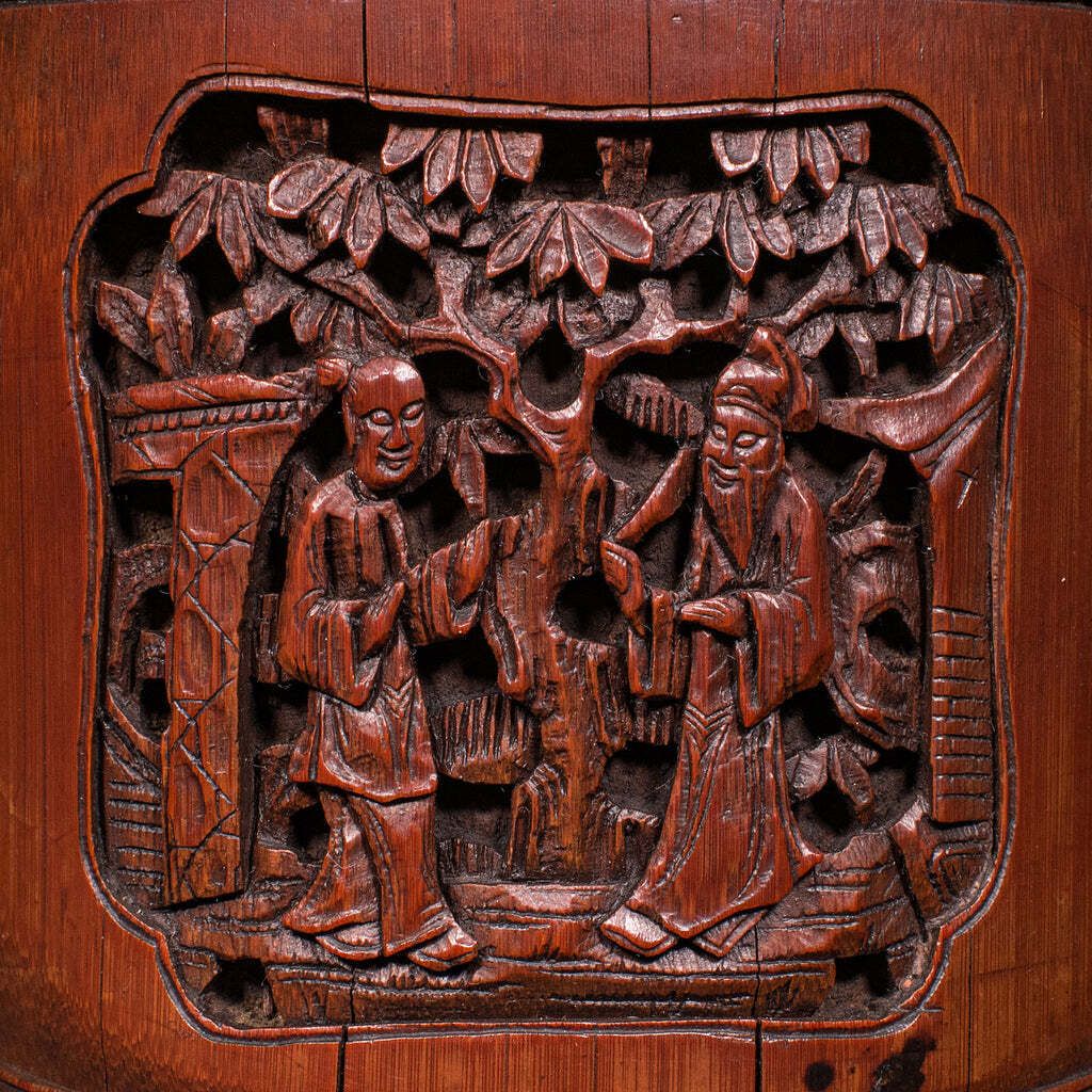 photo for sale Antique Handmade Spice Pot, Oriental, Carved Bamboo, Treen, Kitchen, Art Deco Antique Handmade Spice Pot, Oriental, Carved Bamboo, Treen, Kitchen, Ar