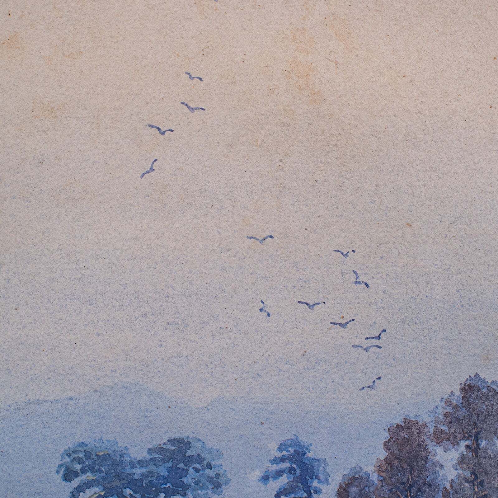 photo for sale Vintage Landscape Painting, Japanese School, Watercolour, Art, Mid Century, 1960