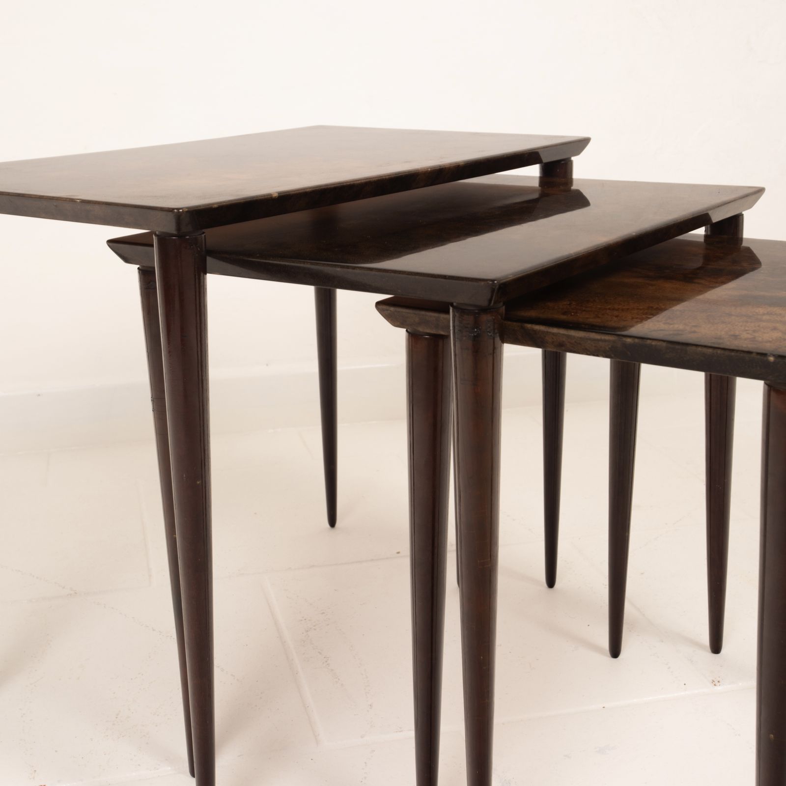 Furniture Nesting Tables Model 764 By Aldo Tura For Tura Milano 1950 photo