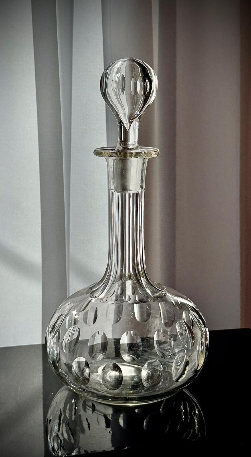 185.0 Victorian Shaft And Globe Glass Decanter, C.1880 photo