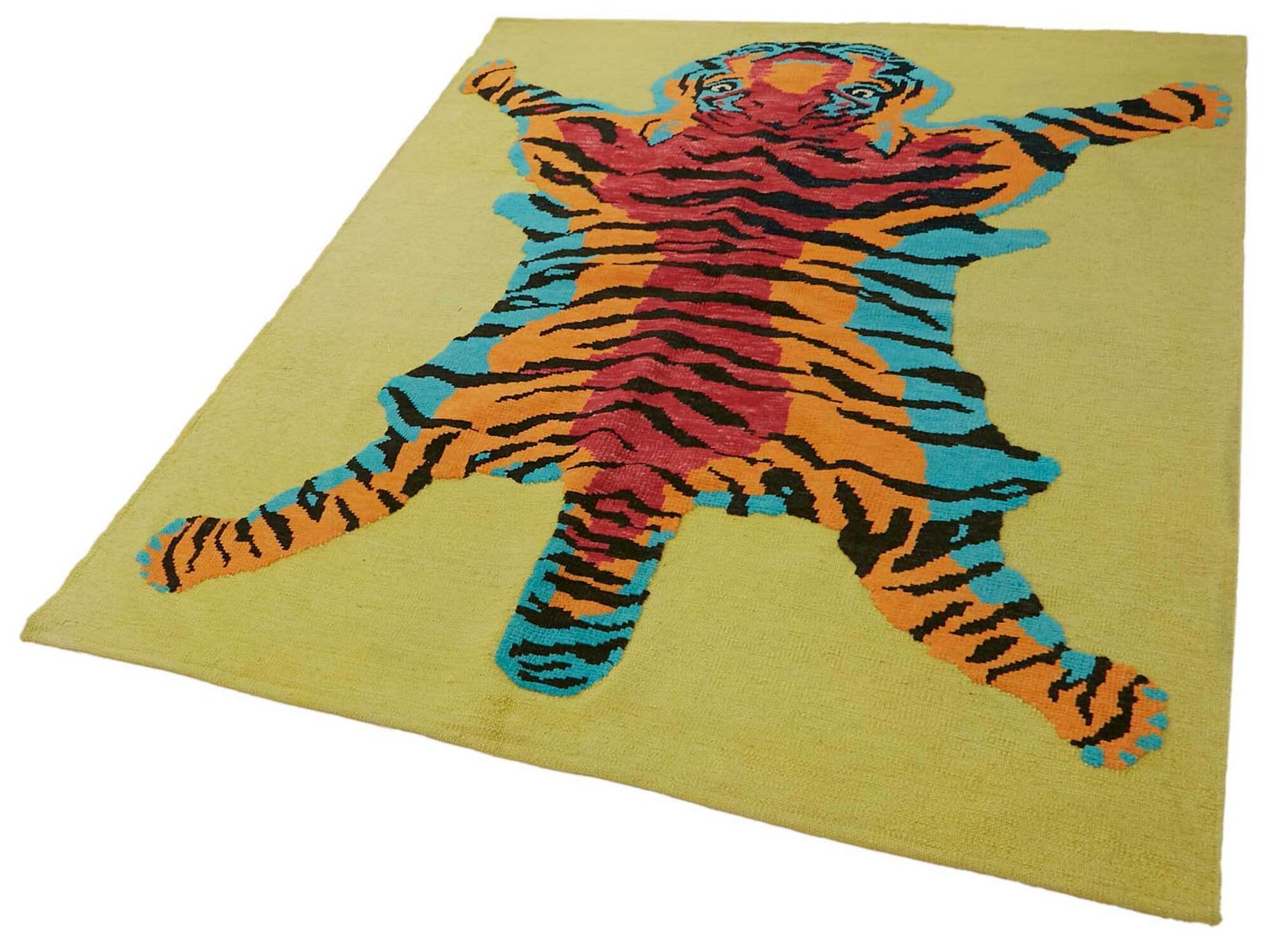 Tapis Oushak tigre noué à la main 5x7   46681 photo for sale