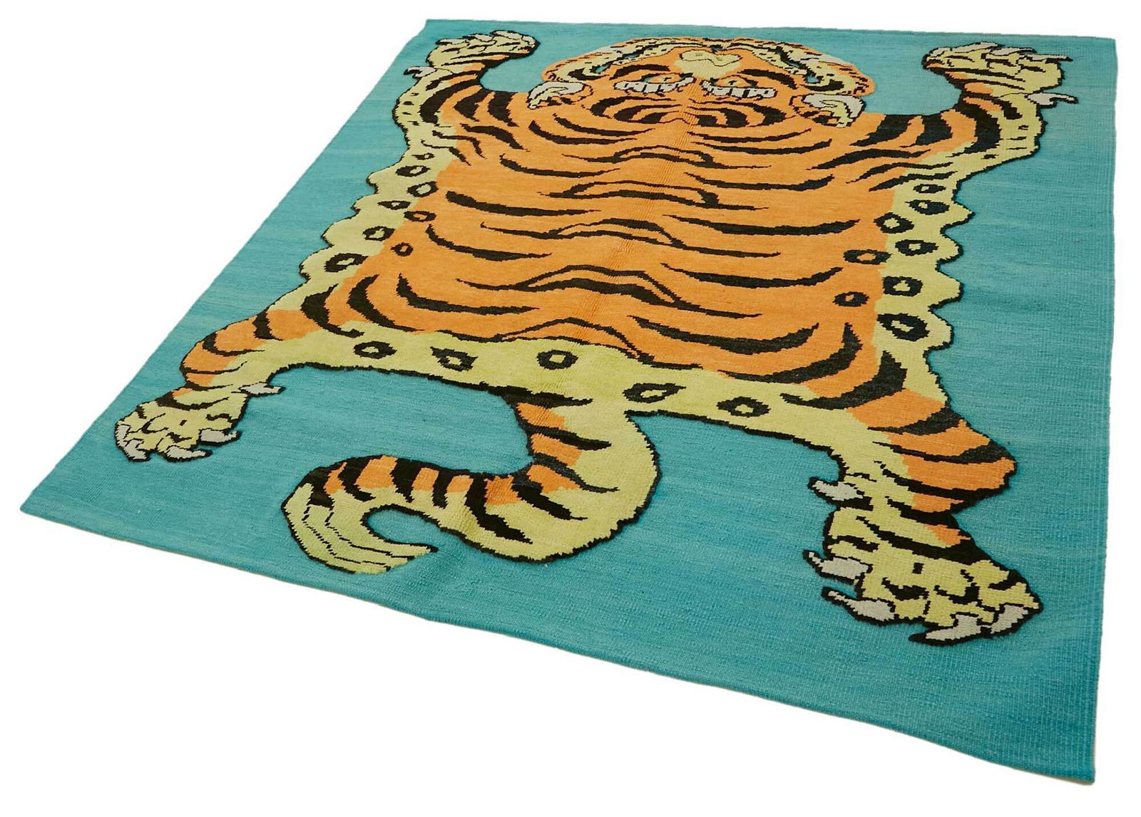 Tapis Oushak tigre noué à la main 6x7   46679 photo for sale