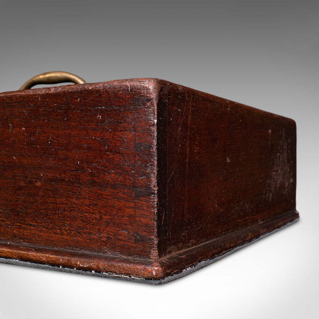 Antique Housemaid's Duty Carry, English, Work Box, Tray, Country House, Georgian photo vintage