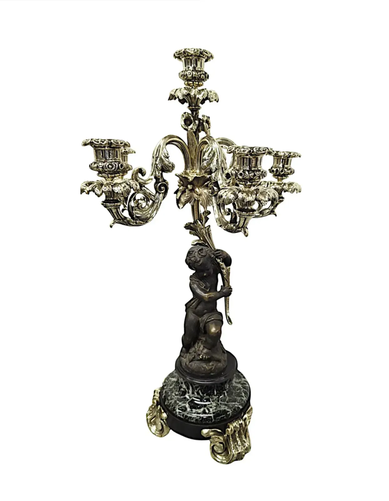 A Very Rare And Fine 19th Century French Marble And Bronze Garniture Clock Set photo vinterior