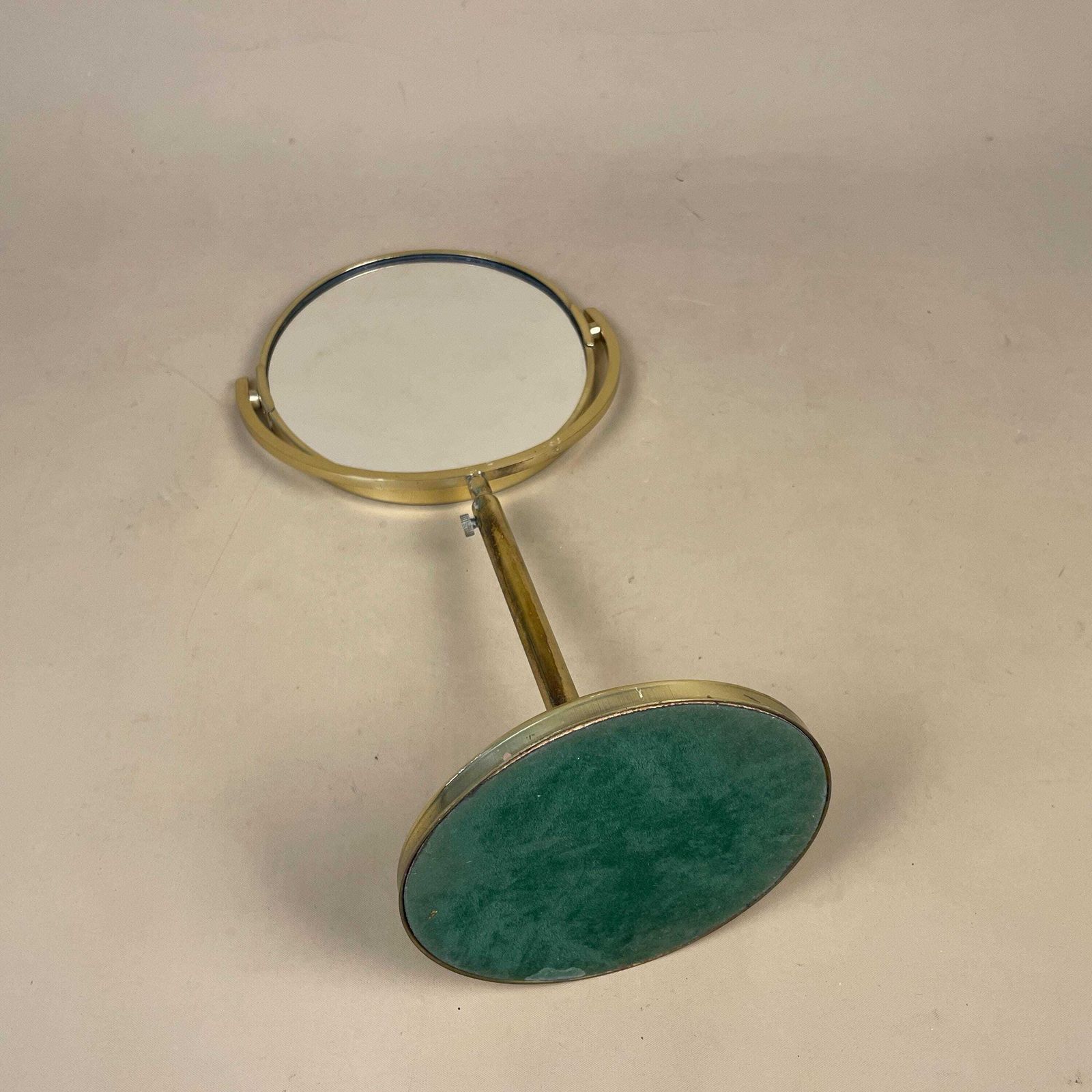 Home Decor Gold Round Vanity Mirror Adjustable Freestanding Tabletop Bathroom Metal Make Up Dressing Table Circle photo