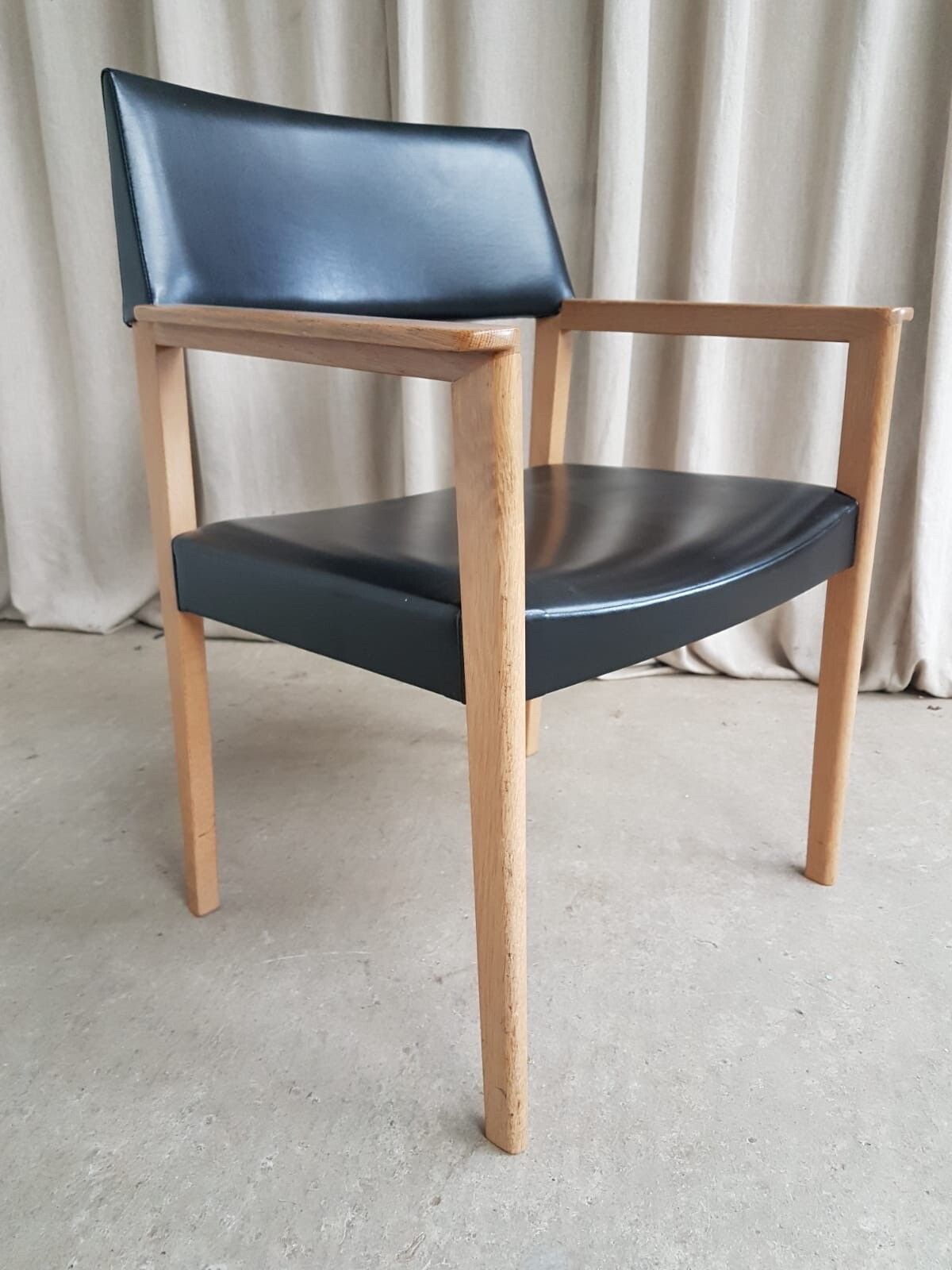 Vtg Late Mid Century Danish Oak Chair Side Occasional Armchair Scandi Retro R366 photo 295.0