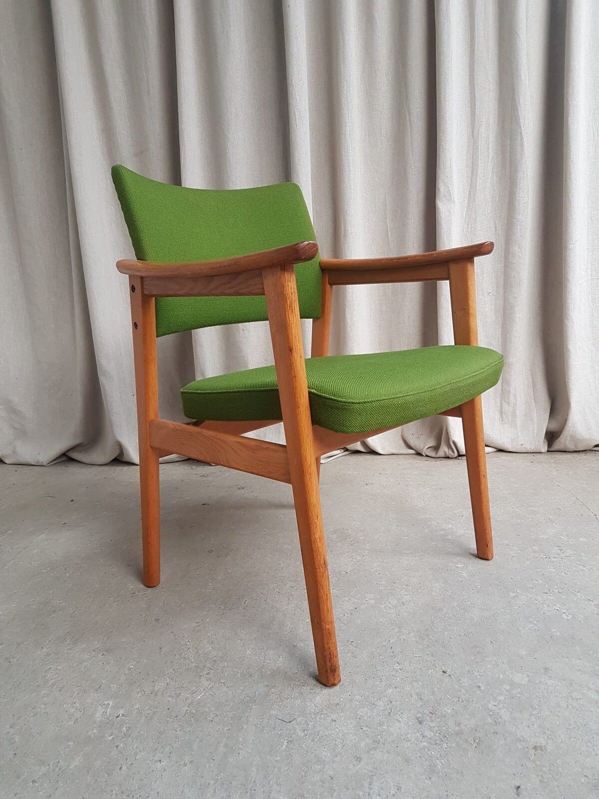 Vtg Mid Century Oak Armchair Side Chair By Erik Kirkegaard For Hong Stole R340 photo Furniture