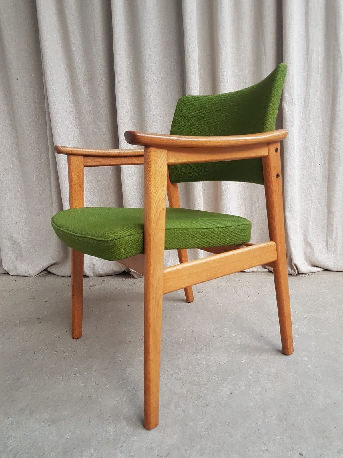 Vtg Mid Century Oak Armchair Side Chair By Erik Kirkegaard For Hong Stole R340 photo vinterior