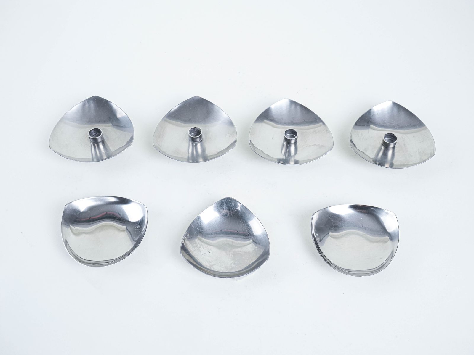 Set Of Steel Candlesticks, Danish Design, 1970s, Made In Denmark photo Home Decor