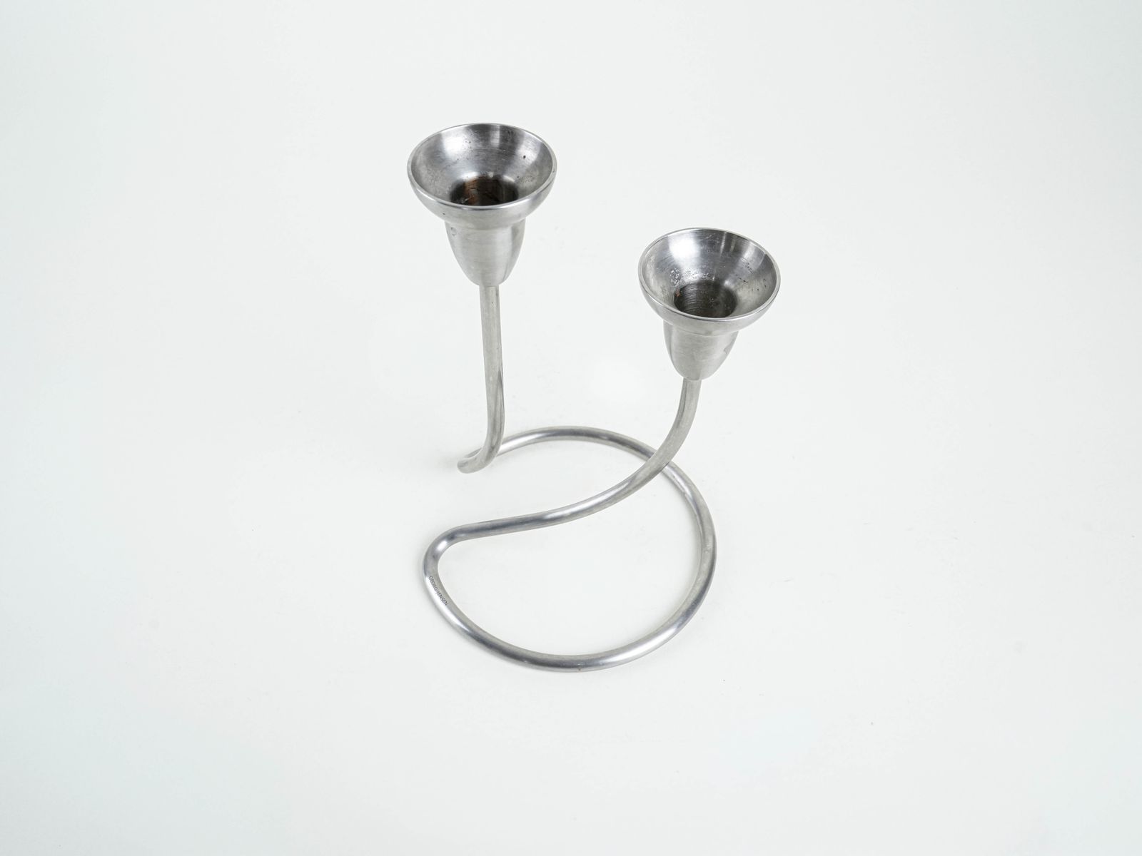 Steel Candlestick, Danish Design, 1970s, Manufactured By Georg Jensen photo for sale