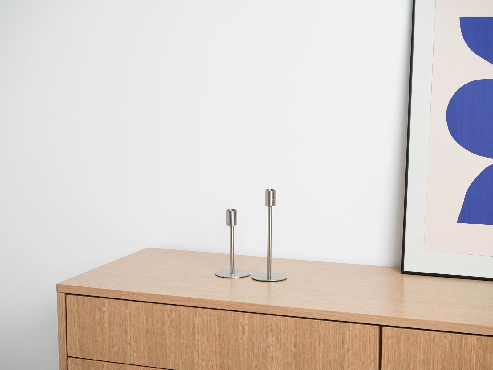 Set Of Metal Candlesticks, Danish Design, 1970s, Made In Denmark photo vinterior