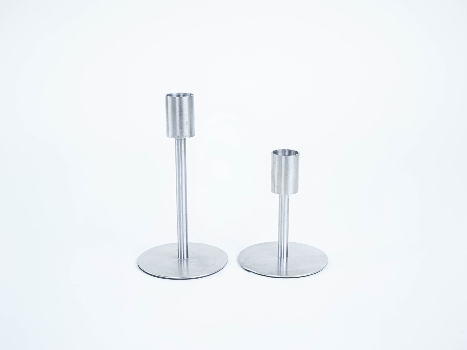 Set Of Metal Candlesticks, Danish Design, 1970s, Made In Denmark photo for sale