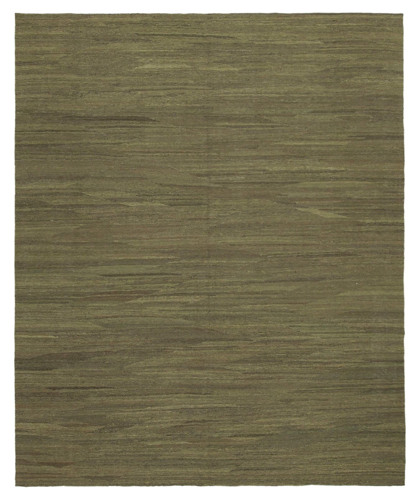 Tapis Kilim contemporain vert, 8x10
