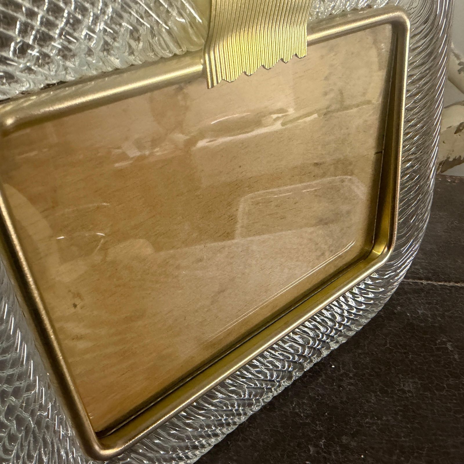 1990s Barovier Style Art Deco Murano Glass And Brass Horizontal Picture Frame photo buy