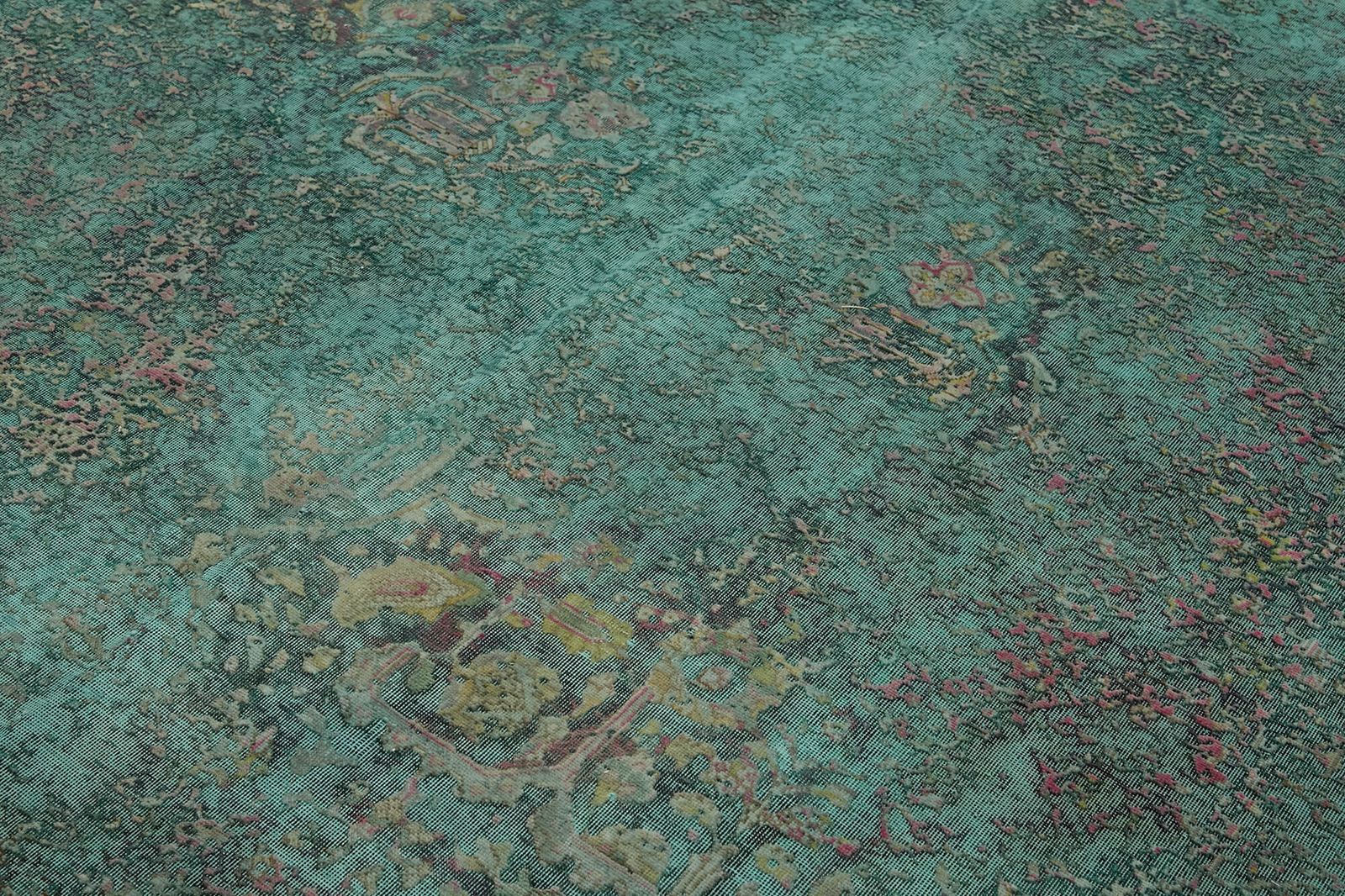 Tapis grande surface turquoise surdyé, 8x11 photo 1886.0