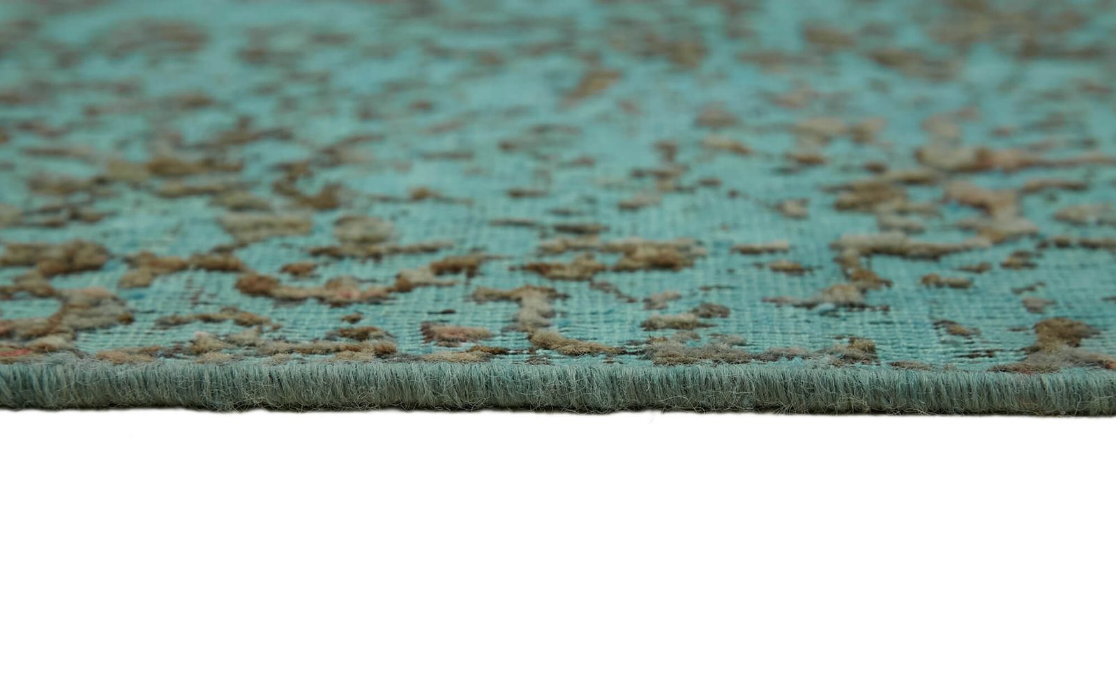 Grand tapis turquoise surdéteint 9x13 photo vintage