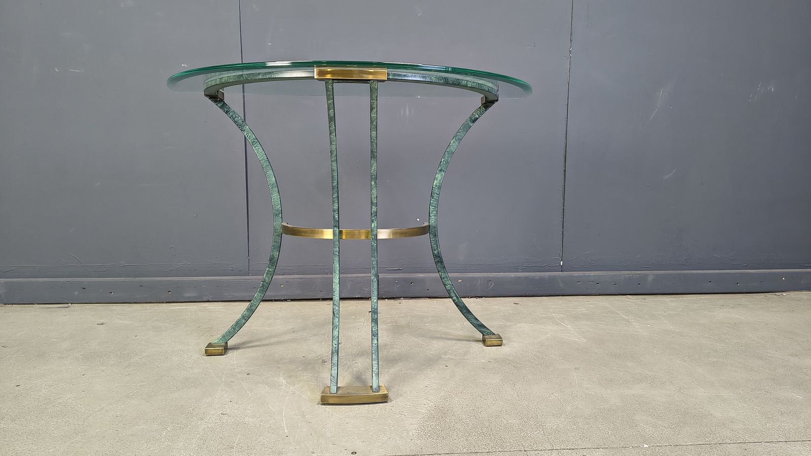 Vintage French Brass And Metal Console, 1970s photo vinterior