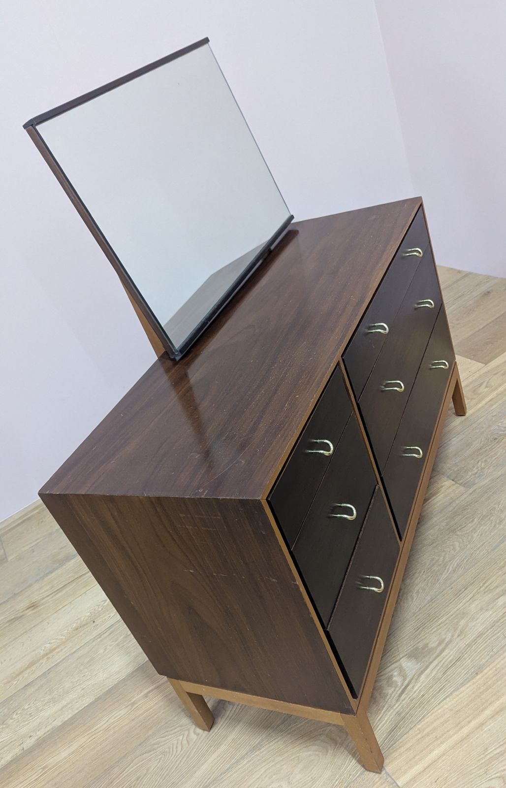 400.0 Vintage 1950s Chest Of Drawers With Mirror By Stag photo
