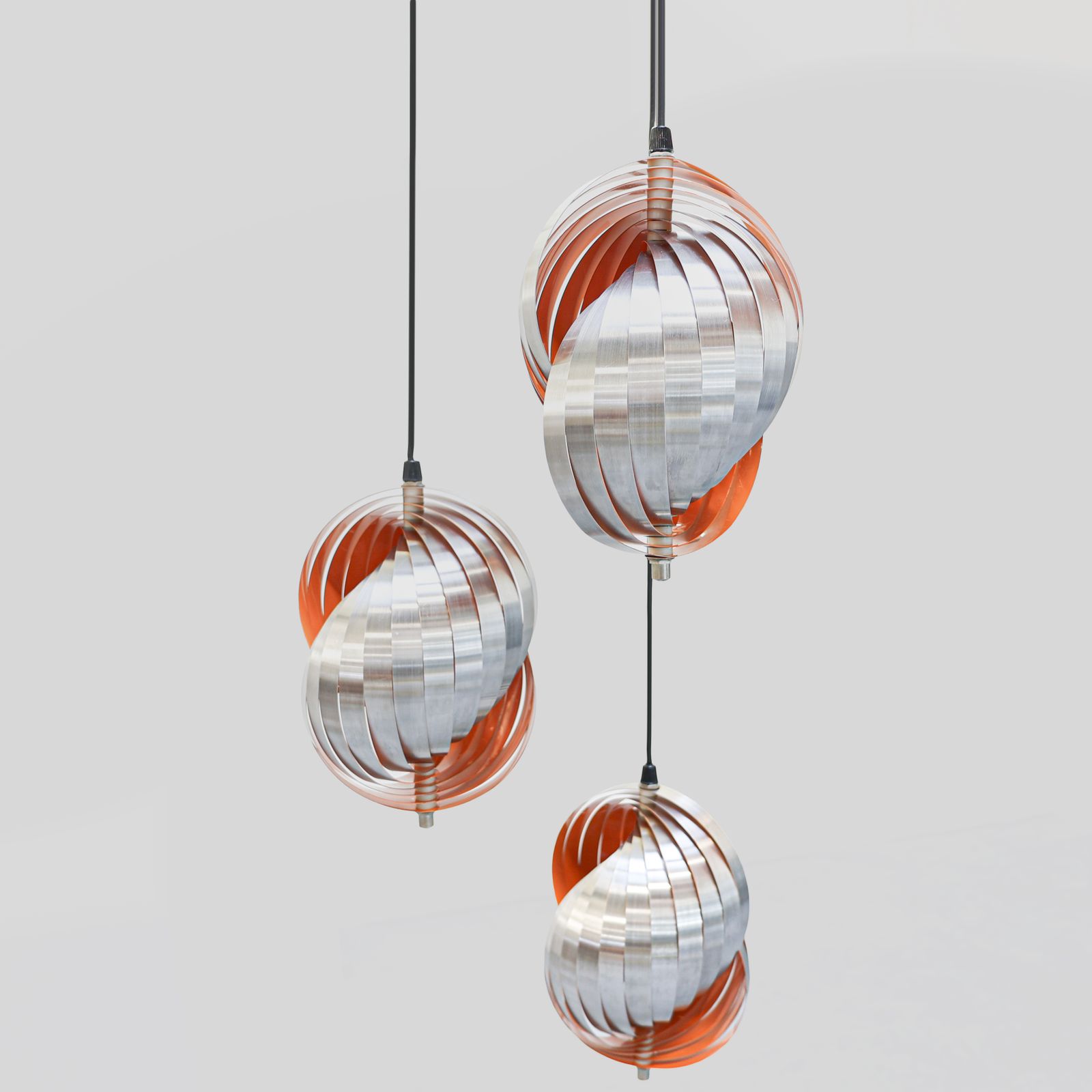 Lampe suspendue Space Age à spirale cinétique, Belgique, années 1980. photo furniture