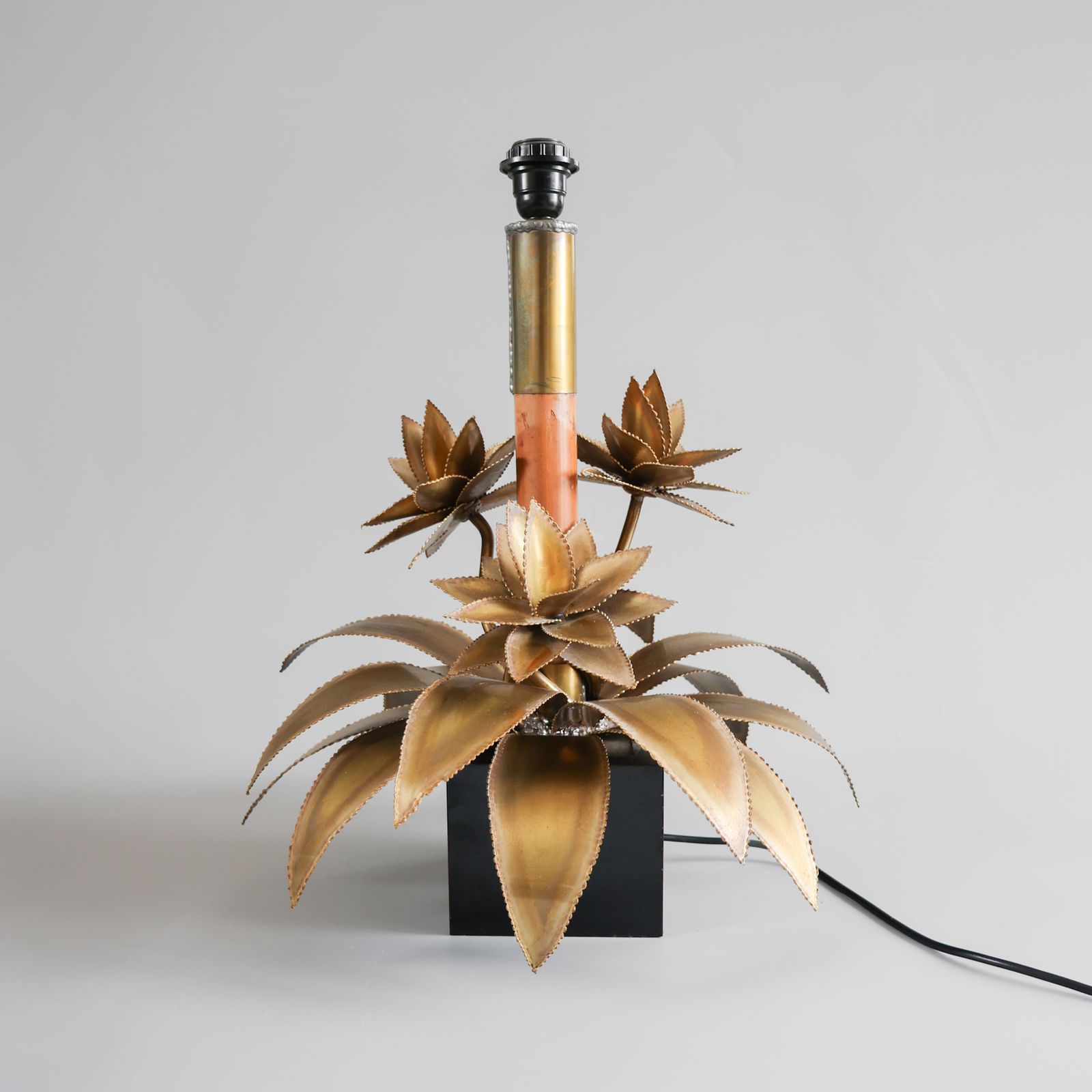 Lampe de table florale vintage Maison Jansen