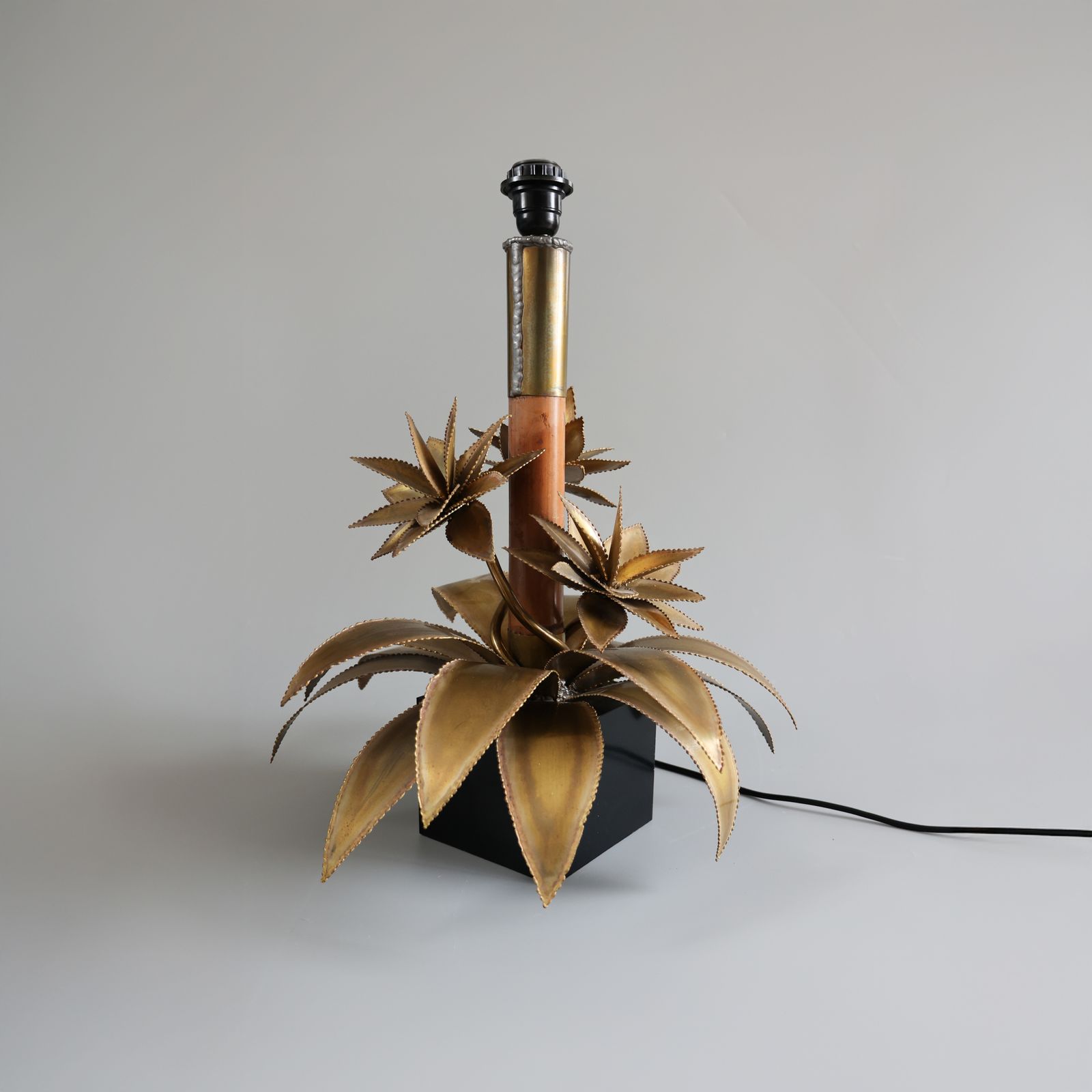Lampe de table florale vintage Maison Jansen photo vinterior