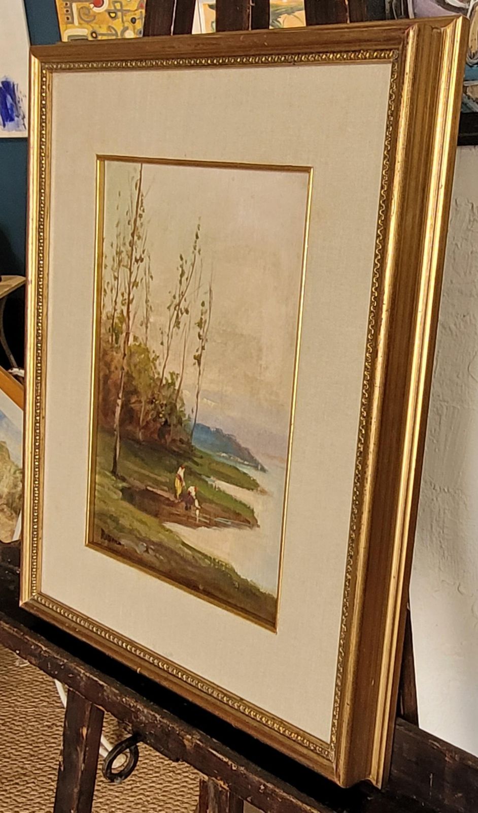Impressionist Land And Riverscape Painting. Framed And Signed By Dino Rossi photo 775.0