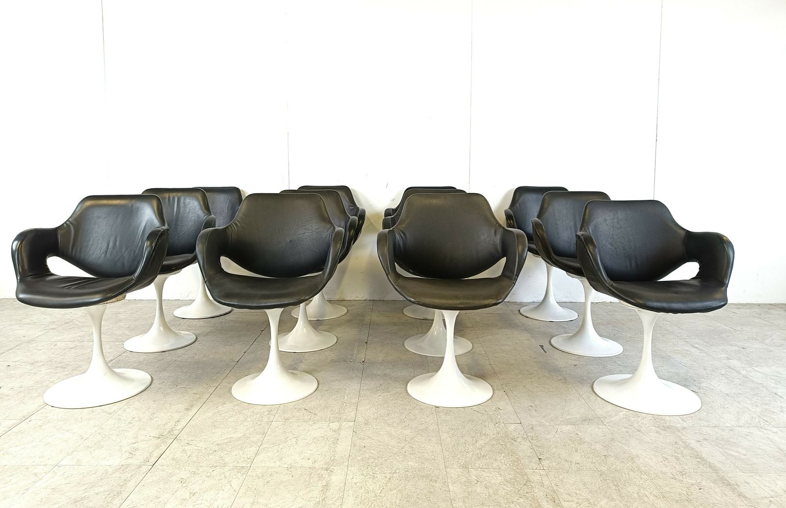 Vintage Boris Tabacoff Tulip Dining Chairs Set Of 12    1960s