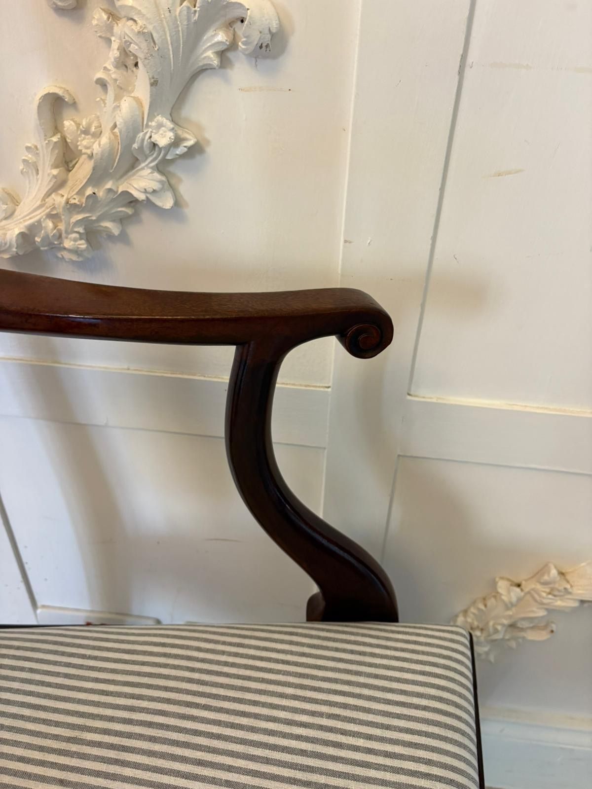 Furniture Antique Set Of 10 Irish Mid 19th Century Carved Mahogany Dining Chairs Carvers Ball & Claw Feet photo