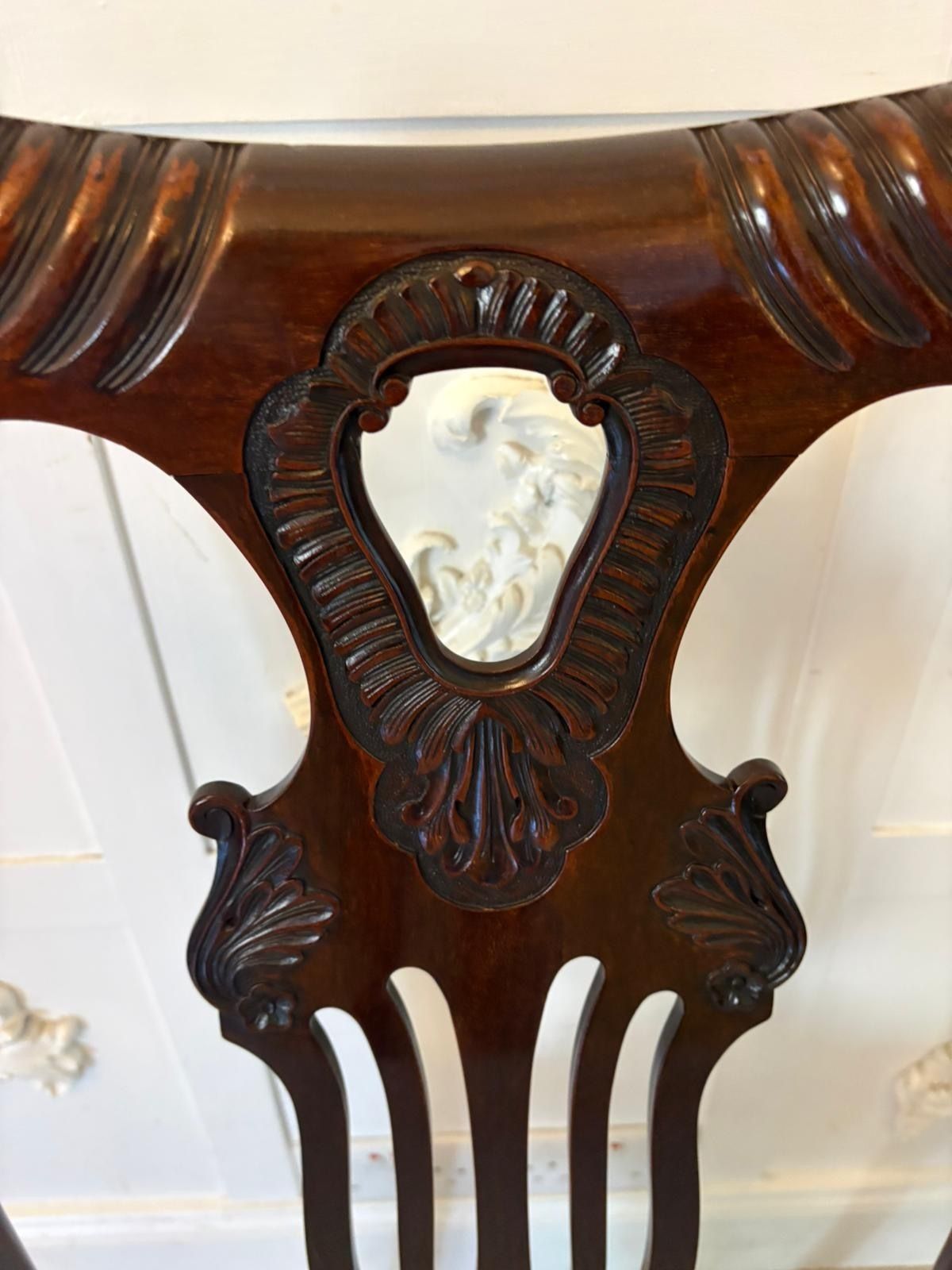 8250.0 Antique Set Of 10 Irish Mid 19th Century Carved Mahogany Dining Chairs Carvers Ball & Claw Feet photo