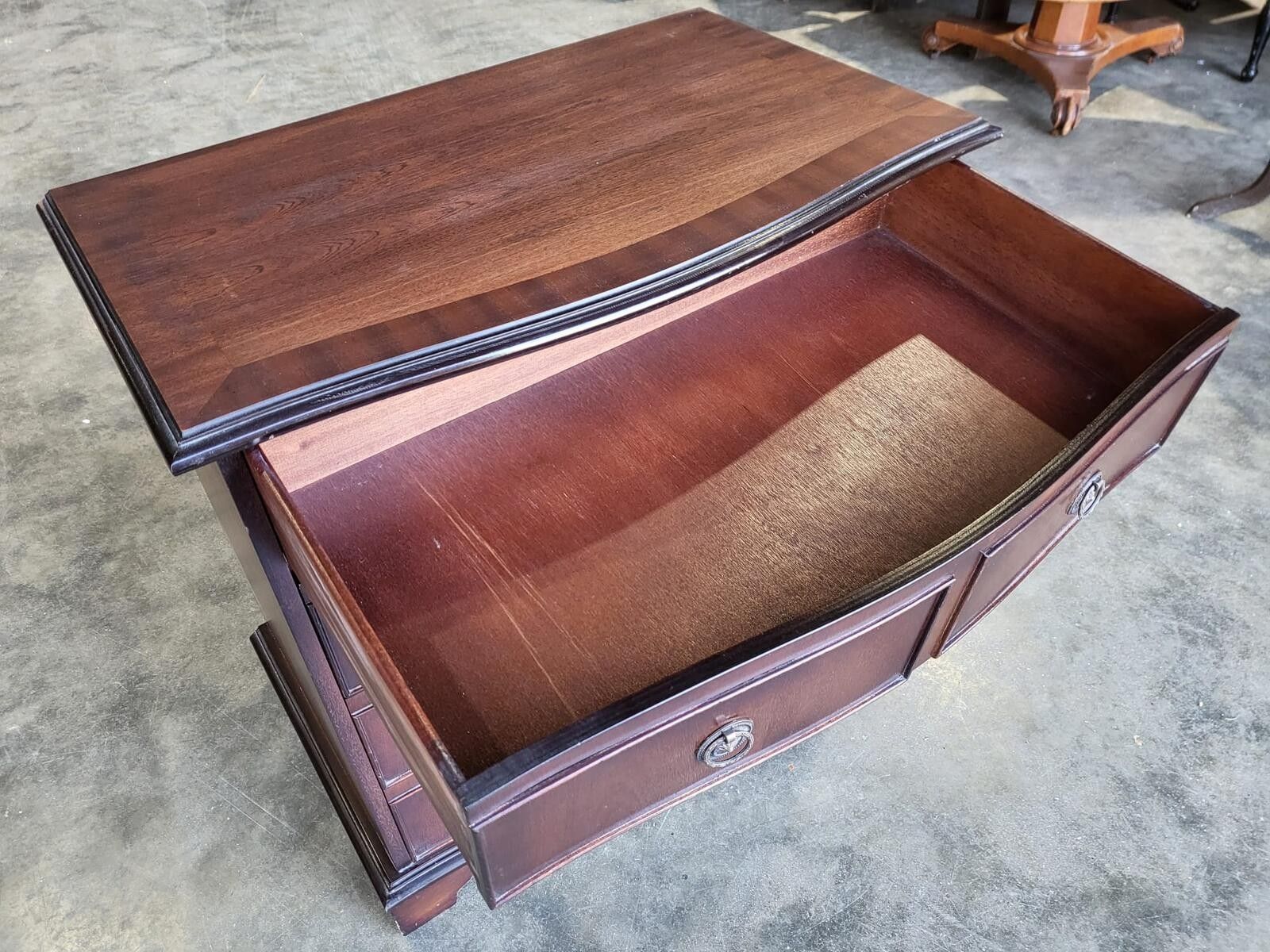 Antique Repro Serpentine Small Chest Of Drawers Bracket Feet photo buy
