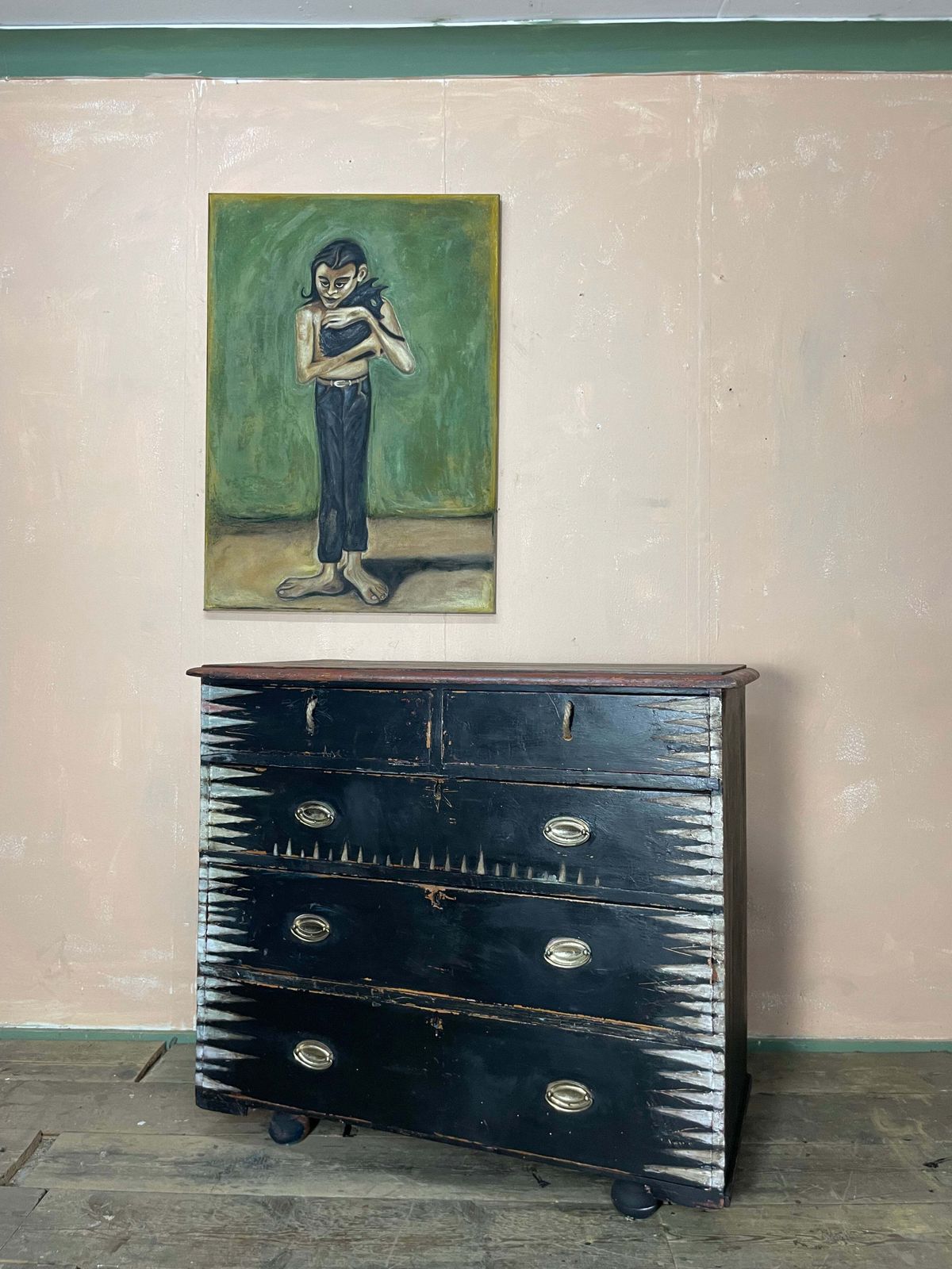 Antique Painted Drawers With Chinoiserie photo buy