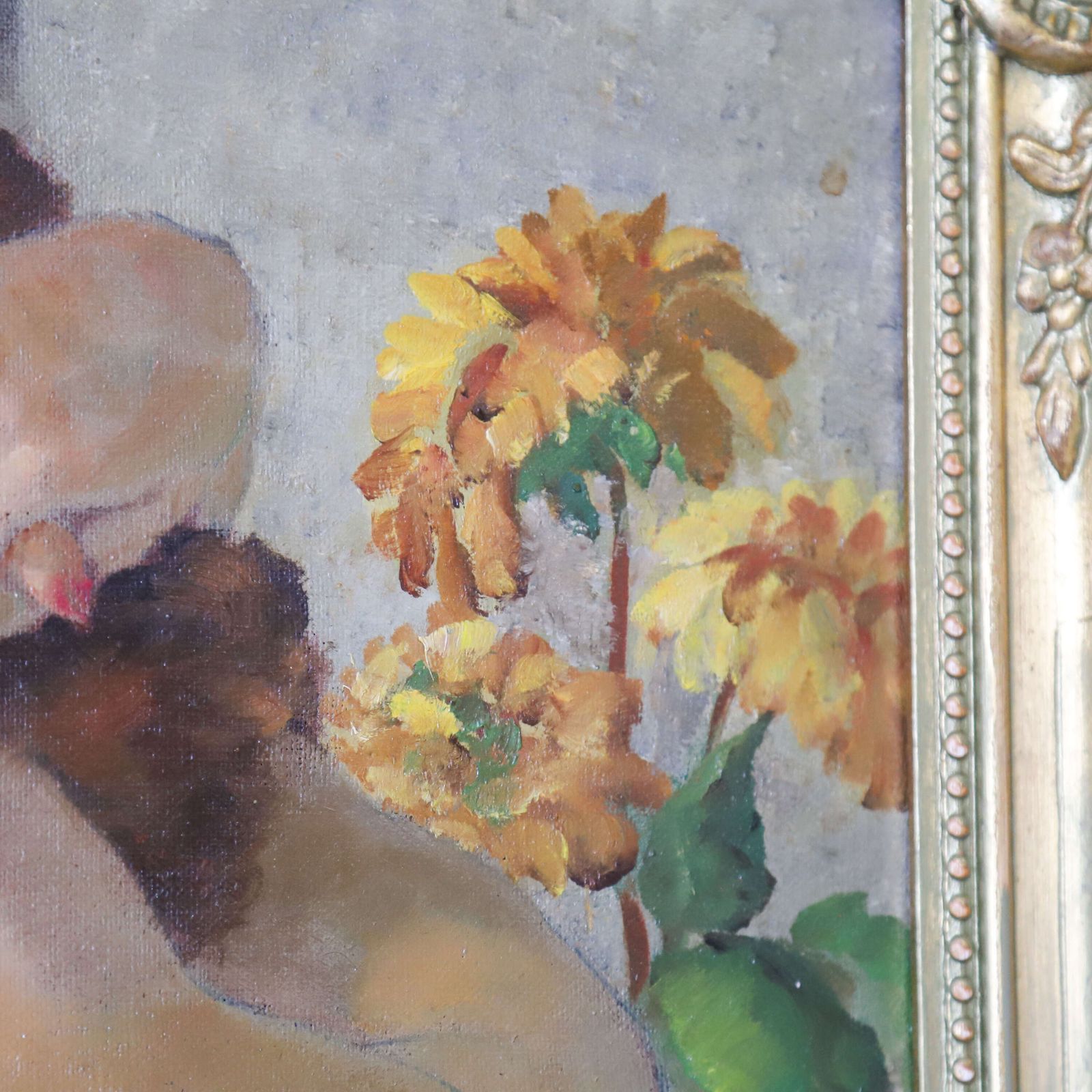 photo furniture ‘Nude In Mirror’   Oil Painting By Philippe De Rougemont (1891–1965), Sweden 1930s 40s