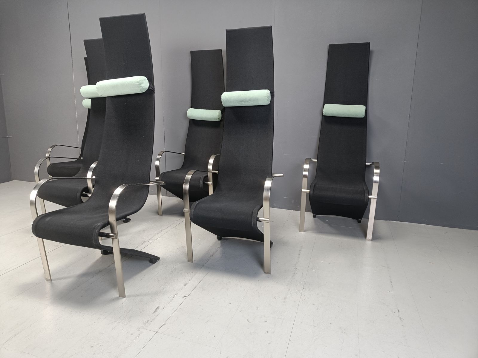 Postmodern King Dining Chairs By Belgochrom   Set Of 6 photo vinterior