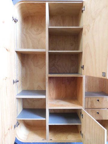 Artisan Crafted Postmodern Geometric Wardrobe In Birch Plywood & Polished Metal – Designer Unknown, Early 2000s photo vintage