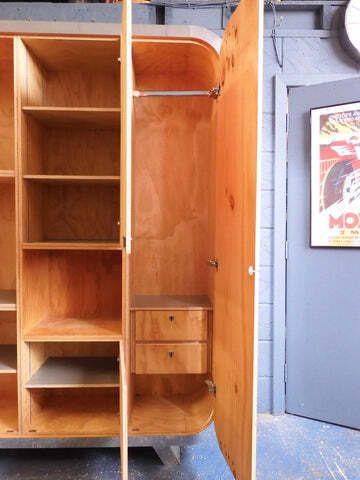 photo furniture Artisan Crafted Postmodern Geometric Wardrobe In Birch Plywood & Polished Metal – Designer Unknown, Early 2000s