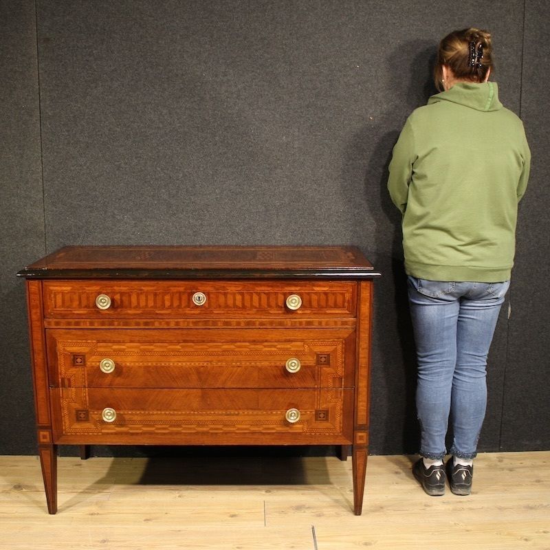 20th Century Italian Louis XVI Style Inlaid Commode photo furniture
