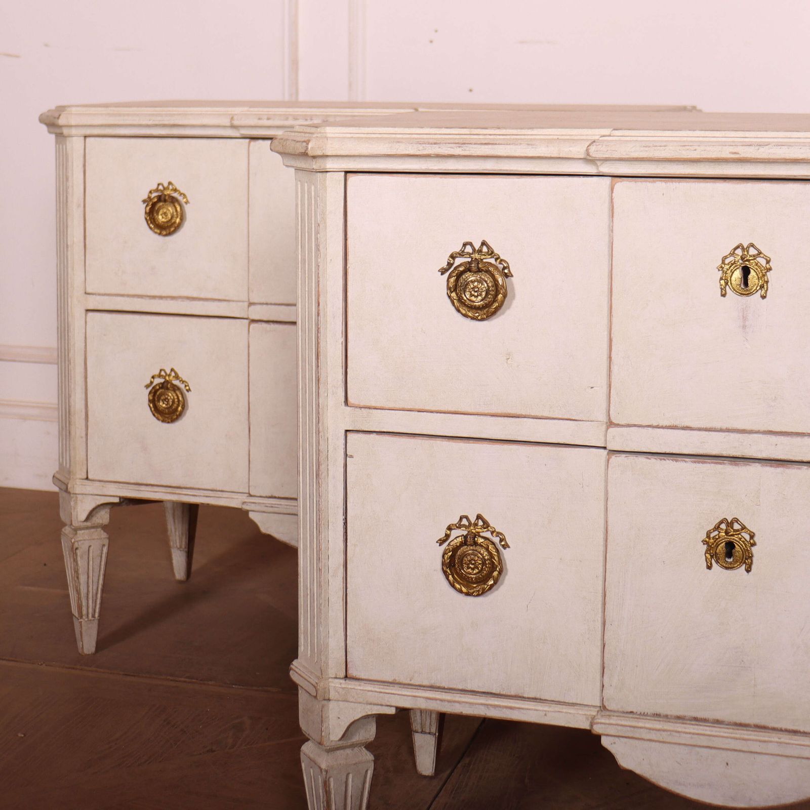 Pair Of Swedish Painted Commodes photo for sale