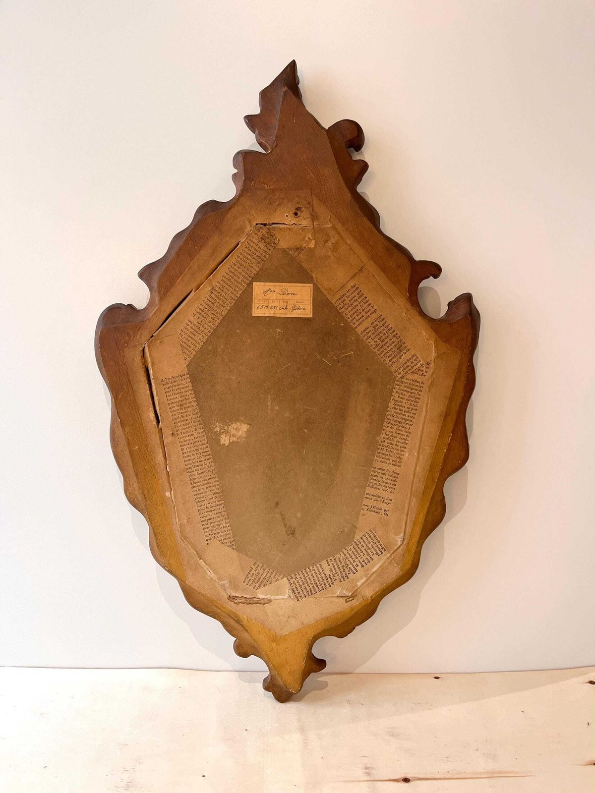 photo buy Antique Rococo Mirror In Wood And Gilded Stucco Circa 1920, Louis XV Style Mirror 27 X 17 In