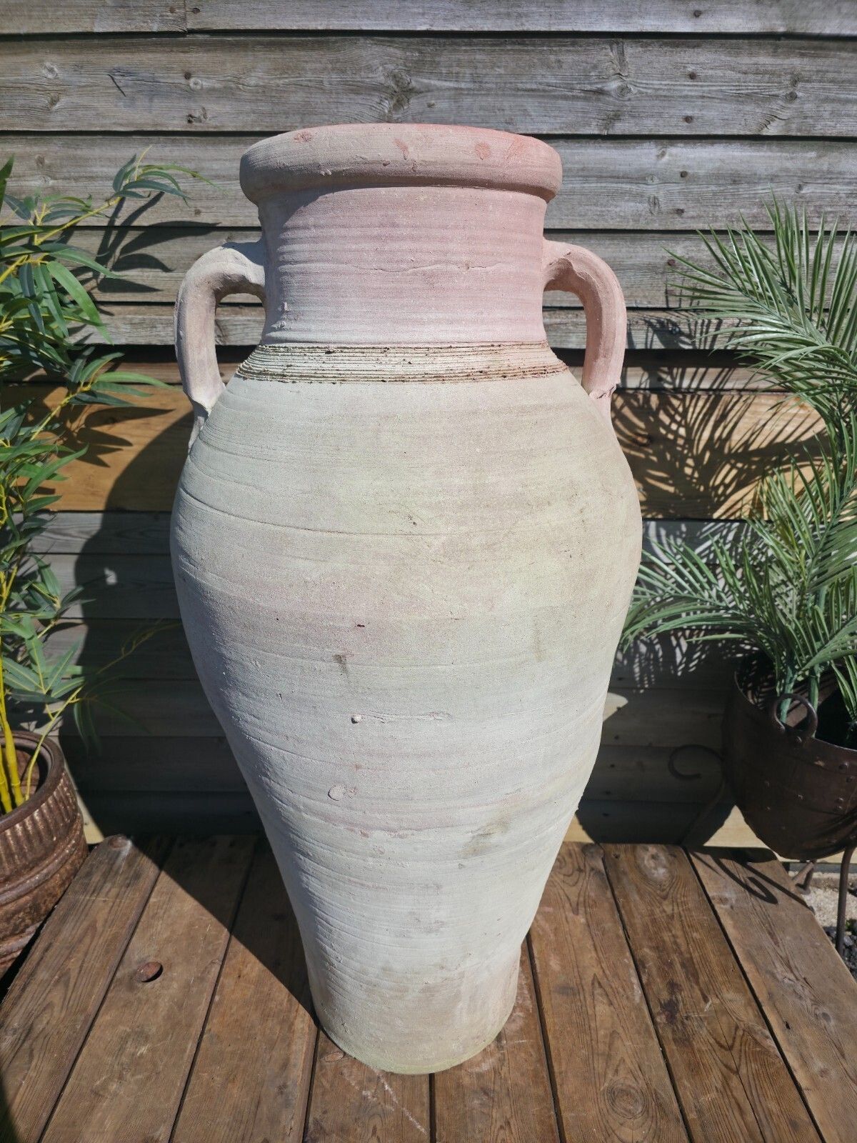 Very Large Rustic Mediterranean Terracotta Pot Roman Greek Urn Garden Amphora photo for sale