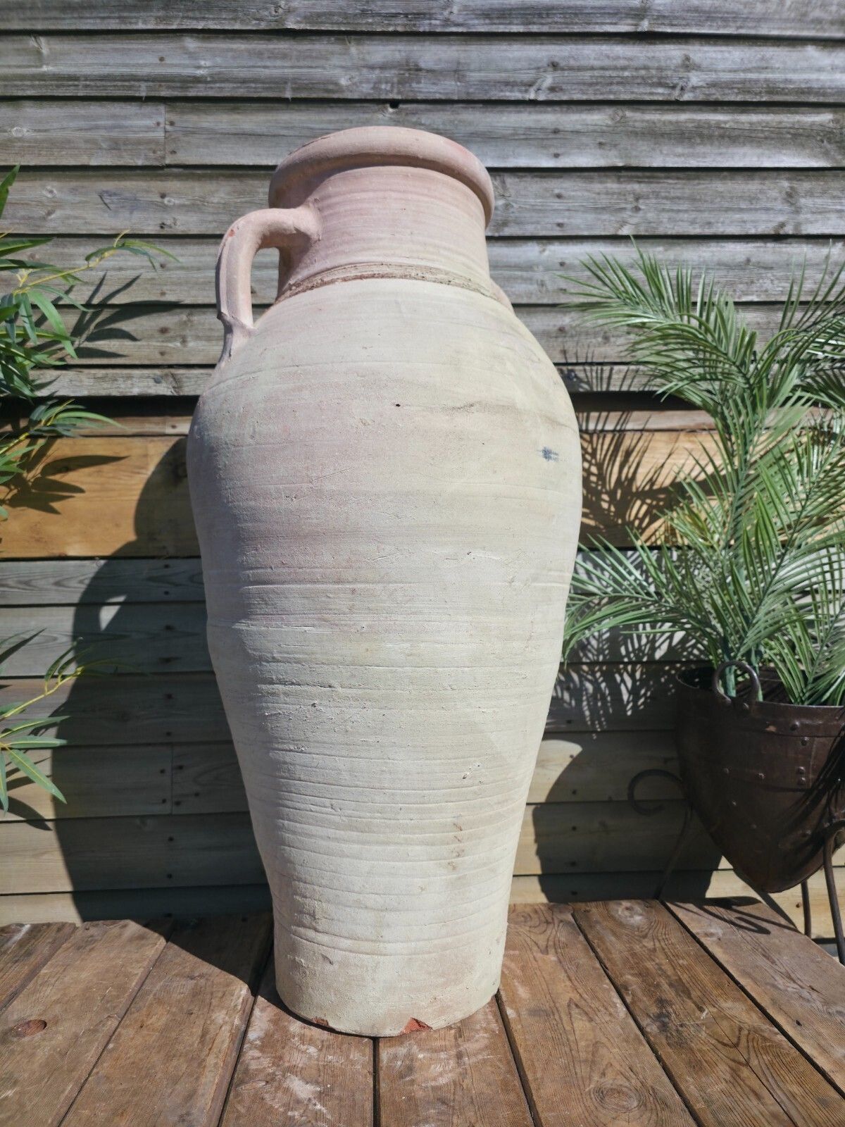Very Large Rustic Mediterranean Terracotta Pot Roman Greek Urn Garden Amphora photo vintage