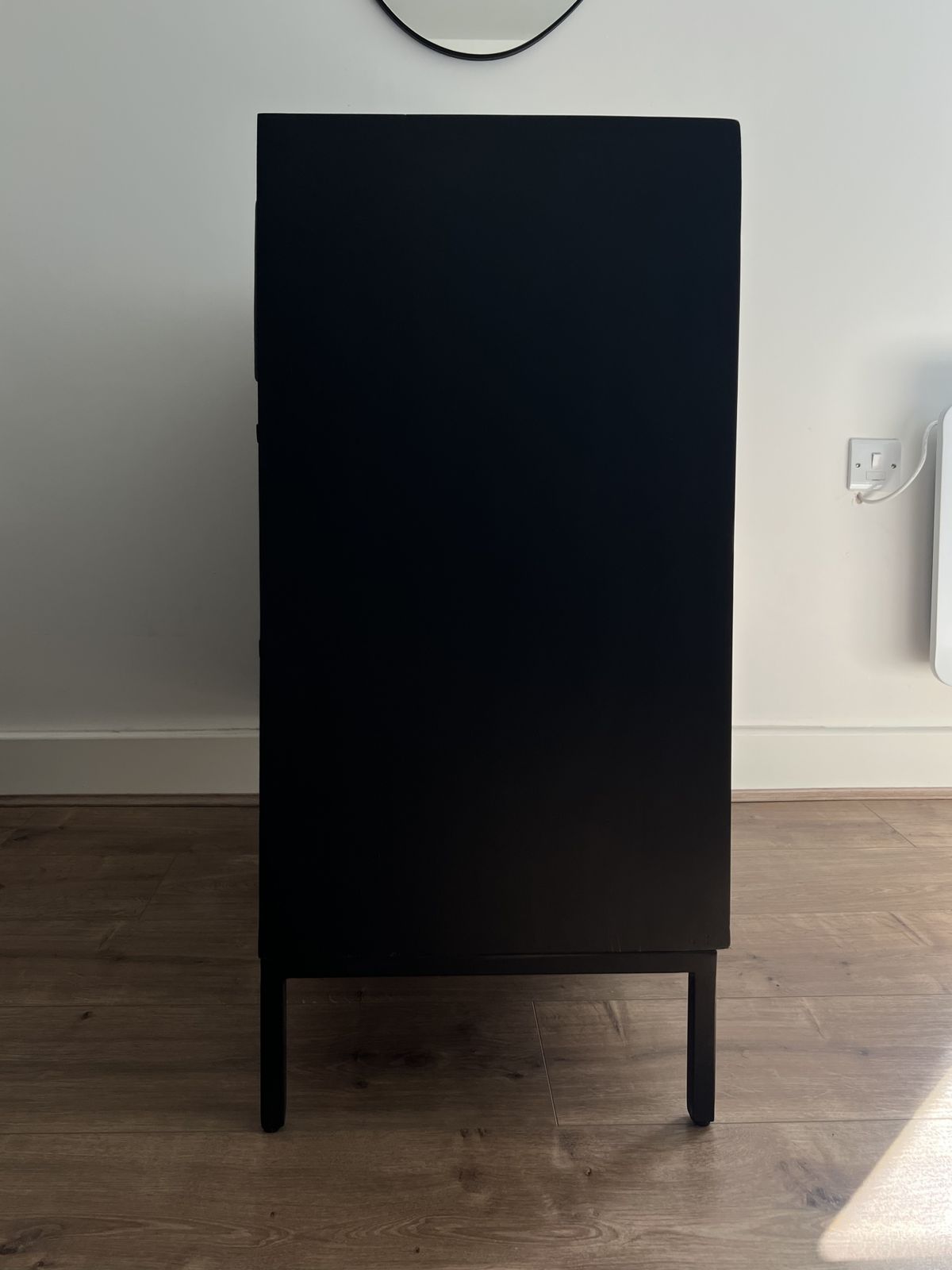 Black Wood & Rattan Chest Of Drawers (Rockett St George) photo furniture