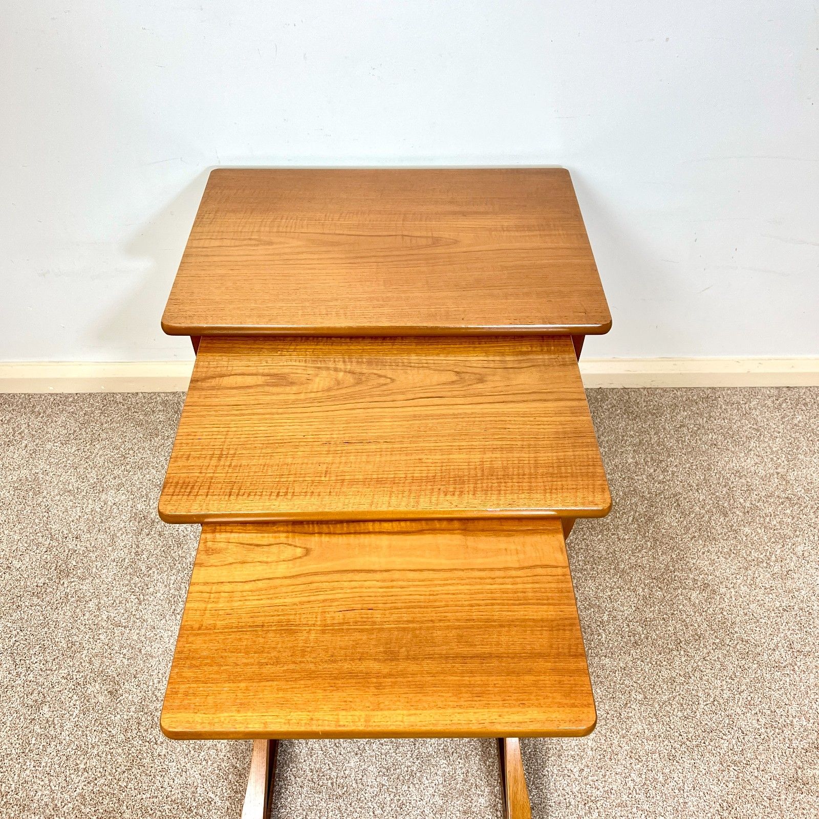 Mid Century Teak Citadel Nest Of Tables By Nathan, Danish Style  Side Tables photo vintage