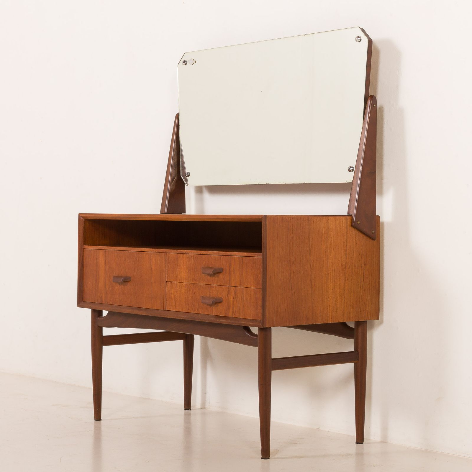 Scandinavian Mid Century Vanity With Adjustable Mirror, 1960s photo vintage