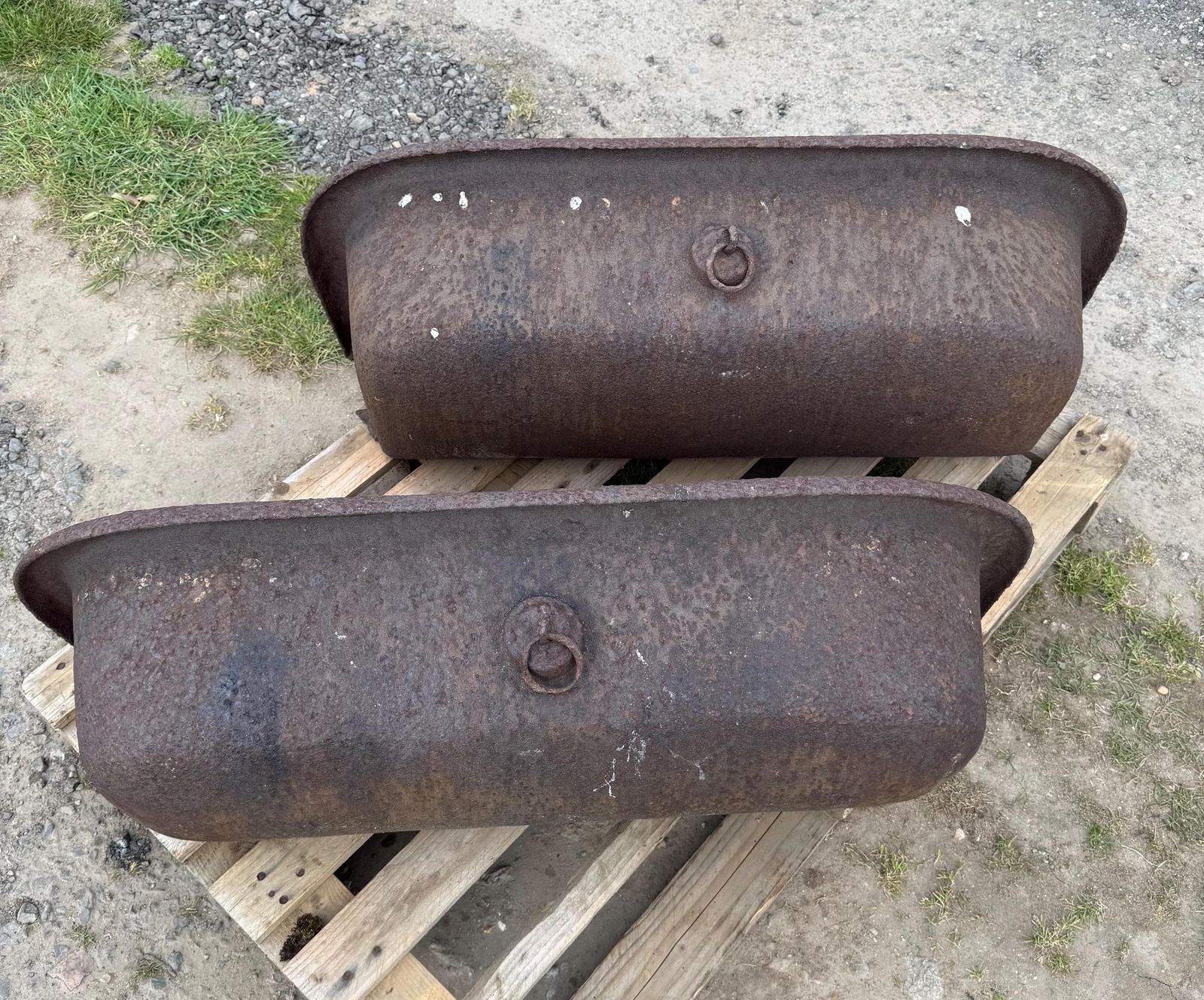 Planters   Pair Of Cast Iron Troughs, Ideal Garden Planters   Will Split photo furniture