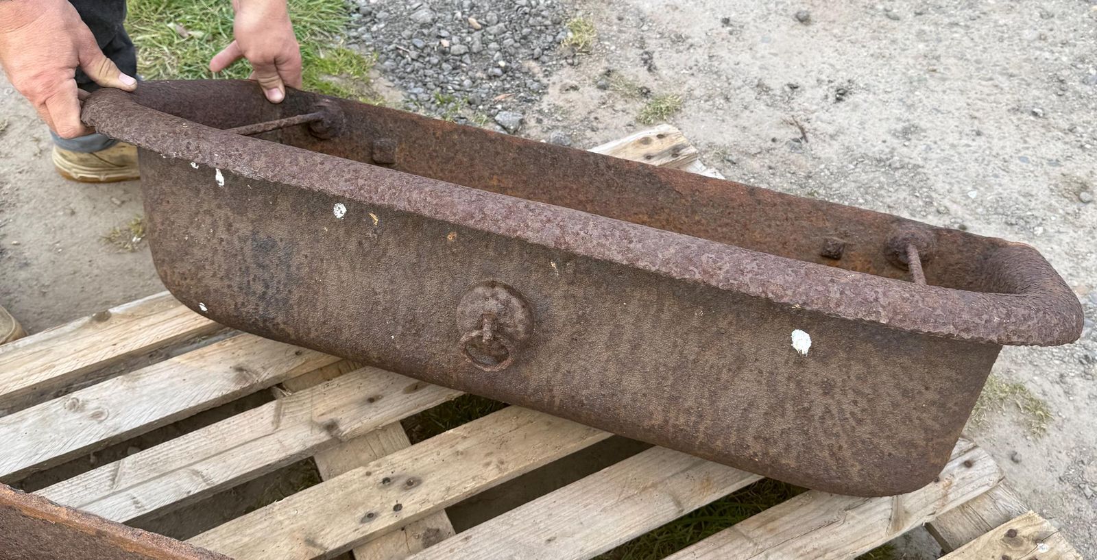 Planters   Pair Of Cast Iron Troughs, Ideal Garden Planters   Will Split photo vintage