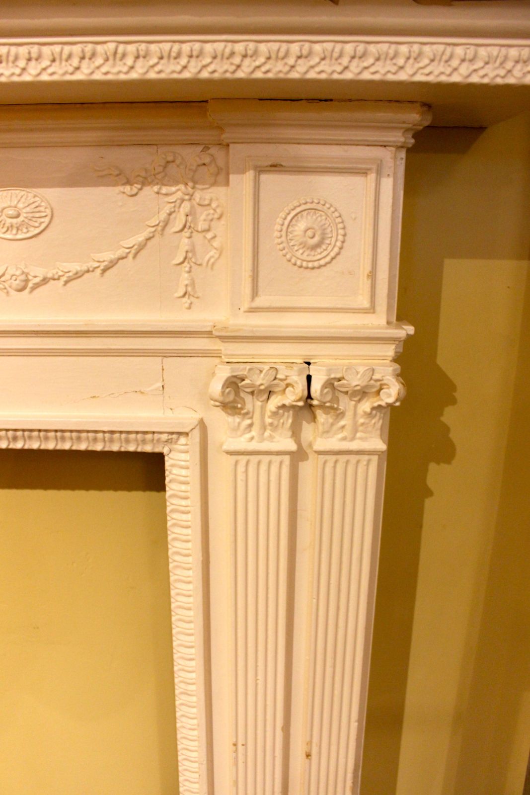 19thc. White Painted Pine Fire Surround/Mantlepiece photo 1500.0