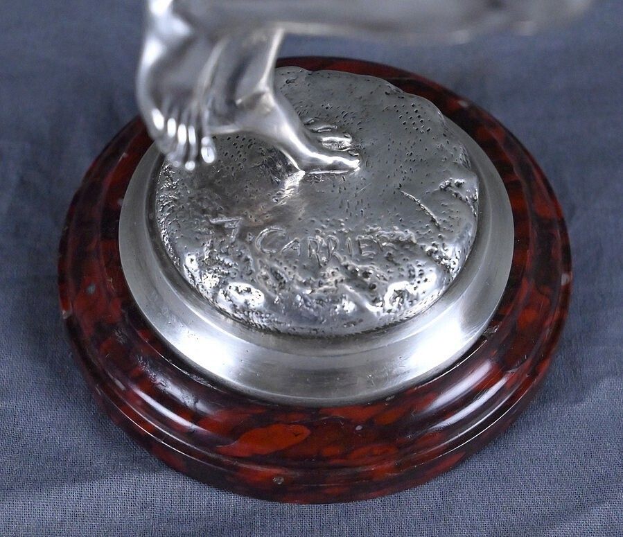 1260.0 Silvered Bronze "The Neapolitan Mandolin Player" Signed A. Carrier – Part 2, 19th Century photo