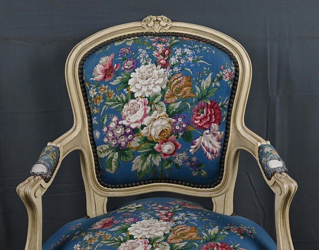 Cabriolet Armchair, Louis XV Style – Late 19th Century photo for sale