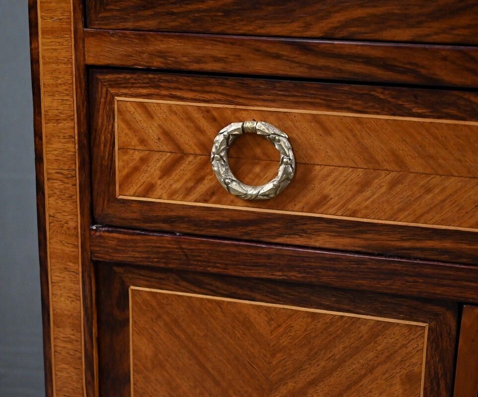 Furniture Marquetry Display Cabinet, Louis XVI Style – Early 20th Century photo