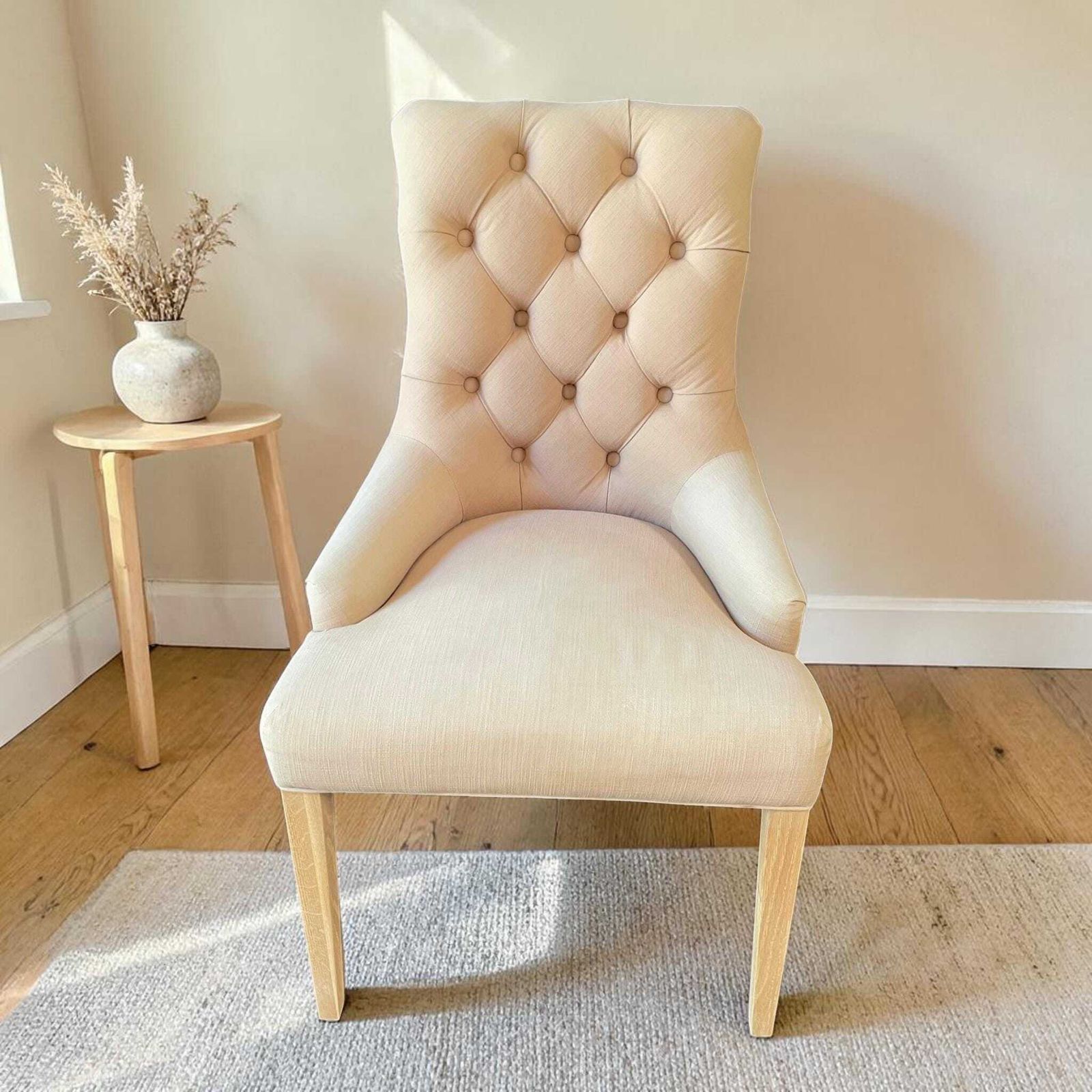 Neptune Linen Button Tufted Accent Chair – Country House Style